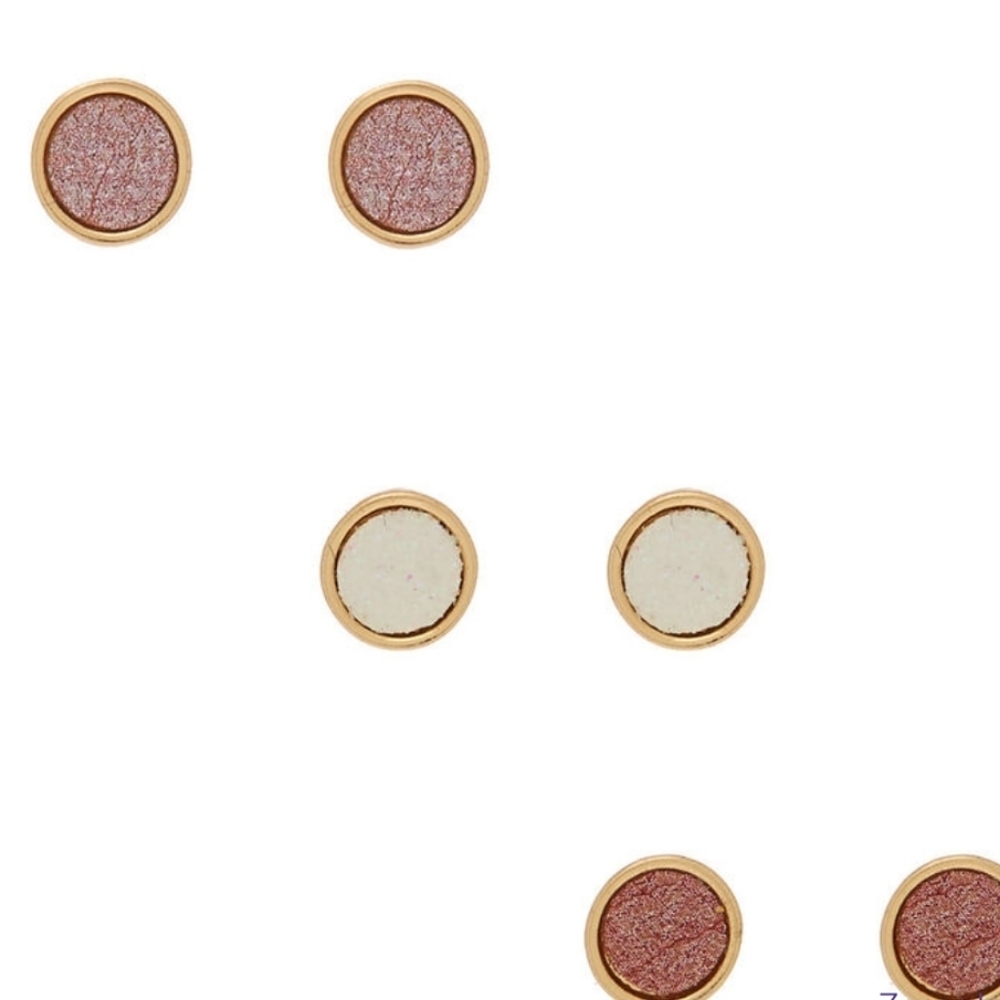New Claire's Rose Button Stud Earrings
